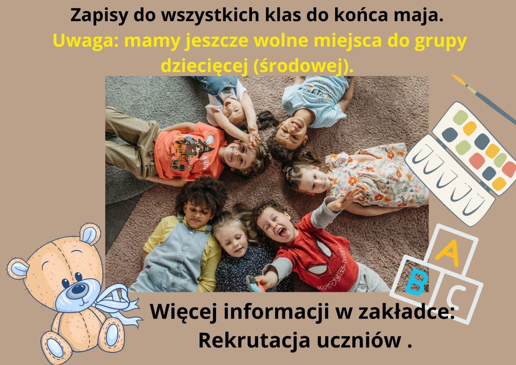 Ostatni tydzień zapisów do Naszej Szkoły! Są jeszcze wolne miejsca.