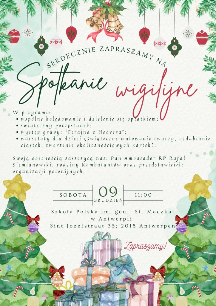 Spotkanie wigilijne – zaproszenie.