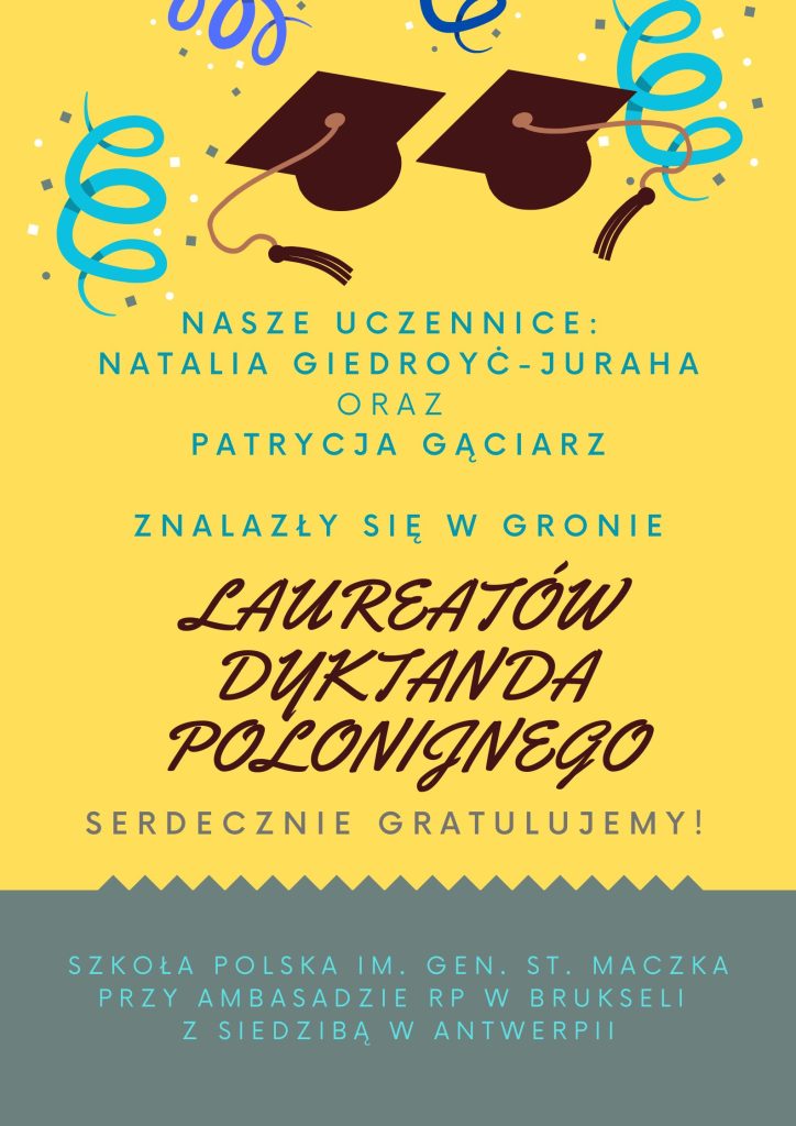 Nasze uczennice wśród laureatów Finału Dyktanda Polonijnego. Gratulujemy!