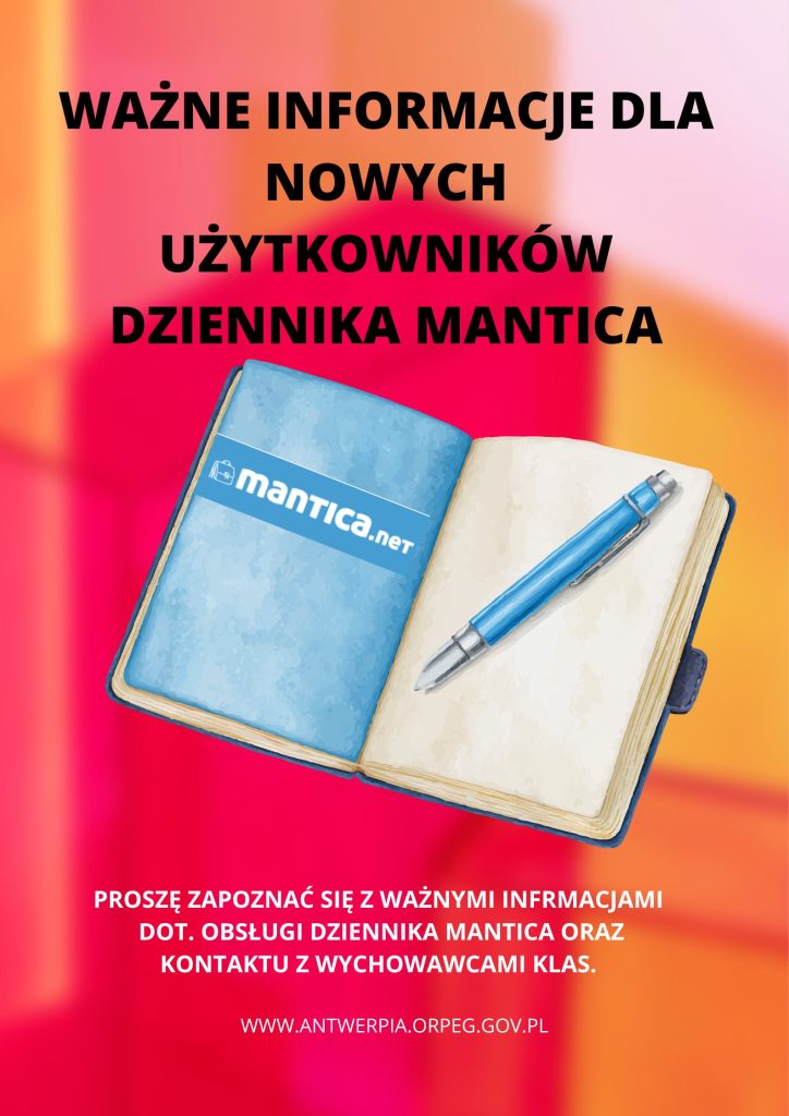 Ważne informacje dla nowych użytkowników Dziennika Mantica